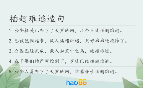 插翅难逃造句