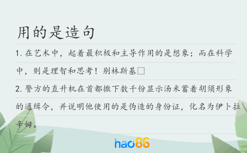 用的是造句