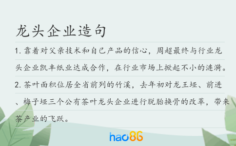 龙头企业造句