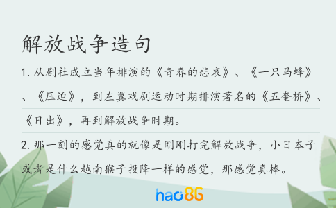 解放战争造句