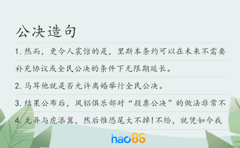 公决造句