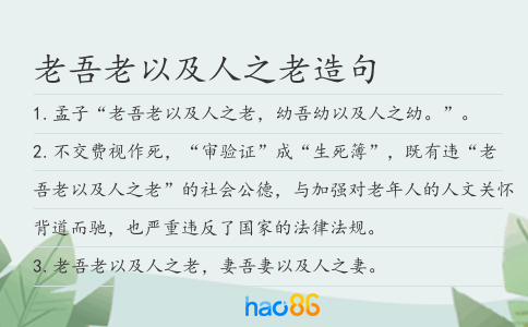 老吾老以及人之老造句