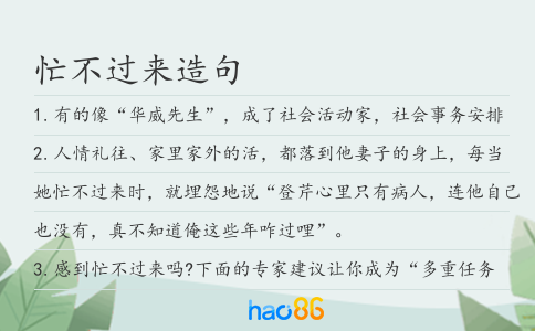 忙不过来造句