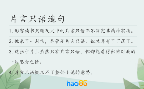 片言只语造句