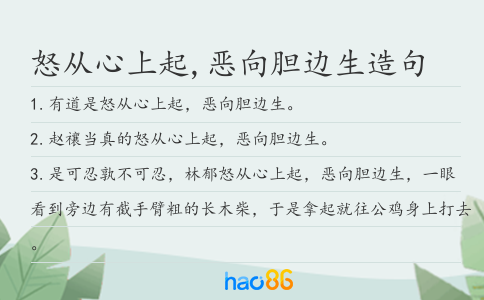 怒从心上起,恶向胆边生造句
