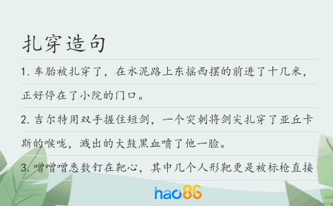 扎穿造句
