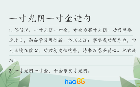 一寸光阴一寸金造句