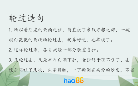 轮过造句