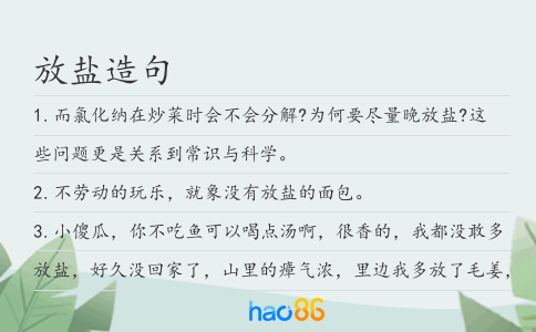 放盐造句