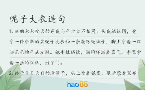 呢子大衣造句