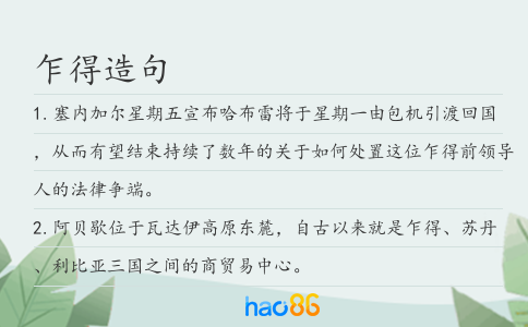 乍得造句