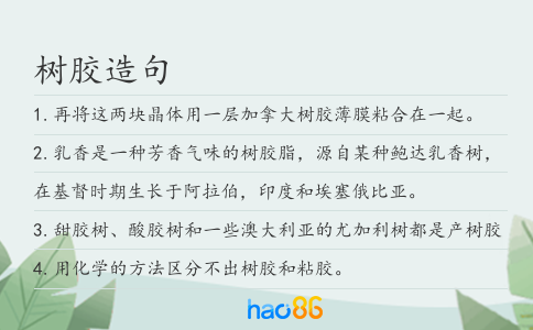 树胶造句