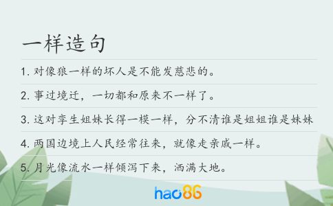 一样造句
