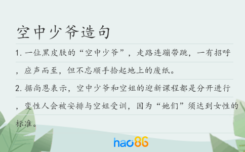 空中少爷造句
