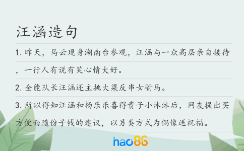 汪涵造句