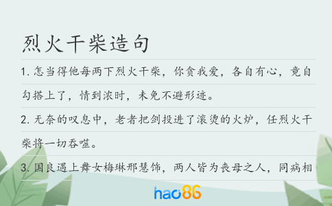 烈火干柴造句