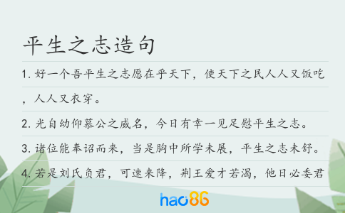 平生之志造句