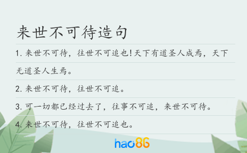 来世不可待造句