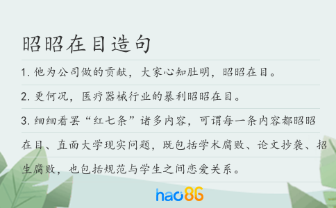 昭昭在目造句