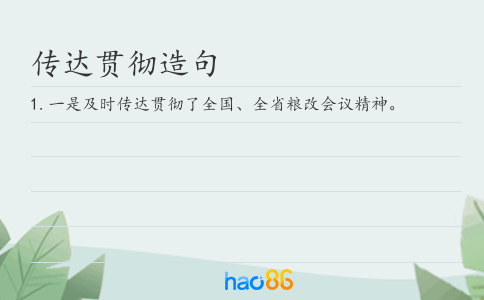 传达贯彻造句