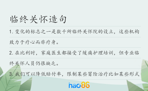 临终关怀造句
