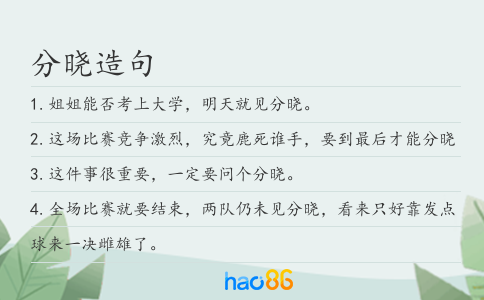 分晓造句