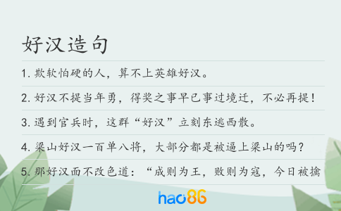 好汉造句