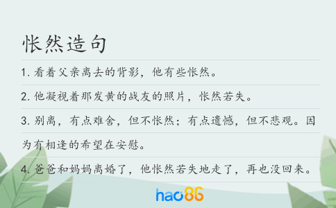 怅然造句