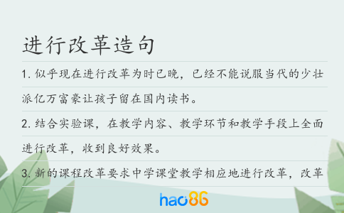 进行改革造句