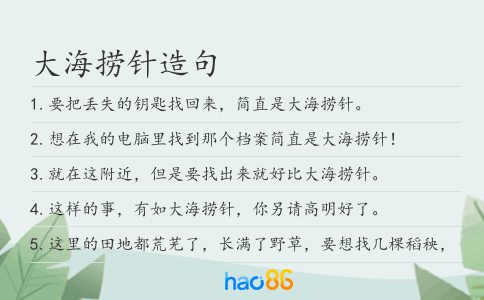 大海捞针造句