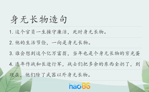 身无长物造句