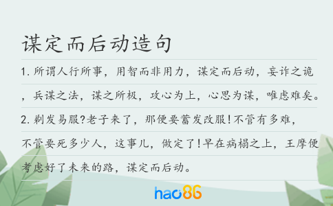 谋定而后动造句