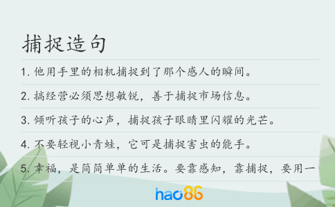 捕捉造句