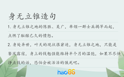 身无立锥造句