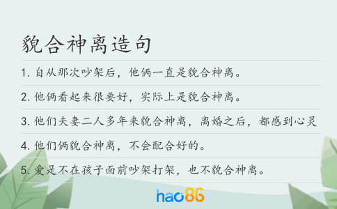 貌合神离造句