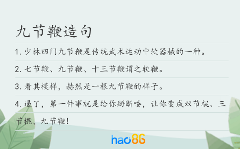 九节鞭造句