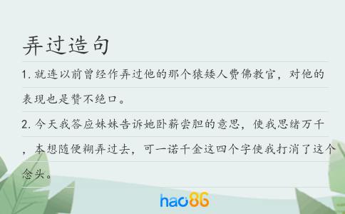 弄过造句