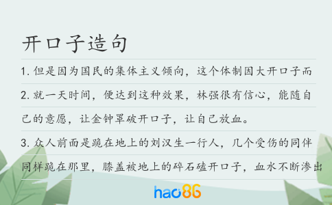 开口子造句