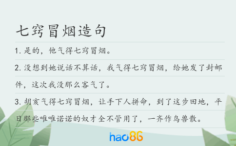 七窍冒烟造句