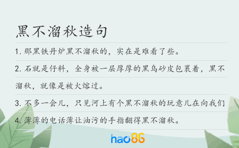 黑不溜秋造句