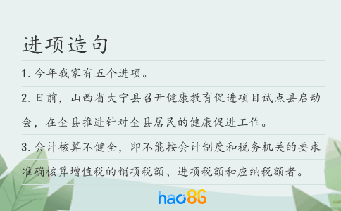 进项造句