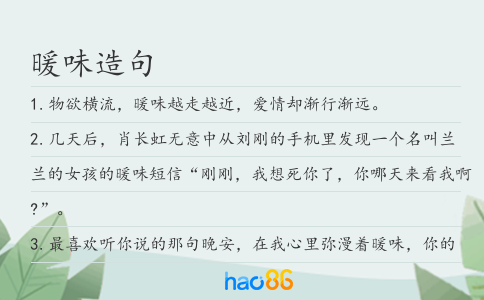 暖味造句