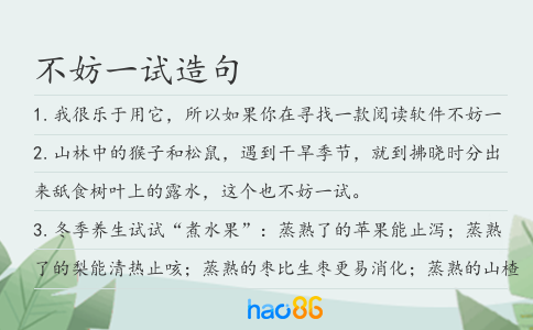 不妨一试造句