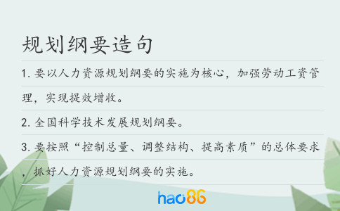 规划纲要造句