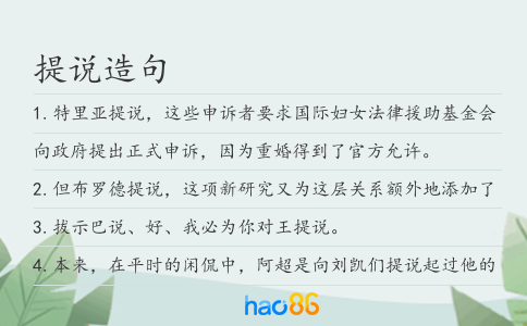 提说造句