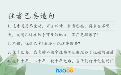往者已矣造句
