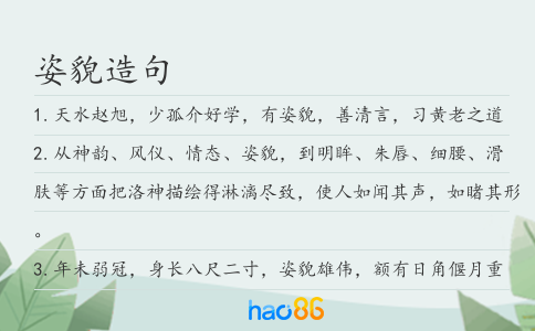 姿貌造句