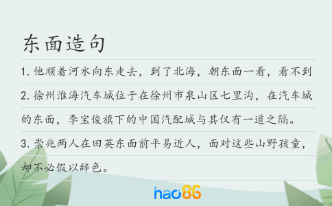 东面造句