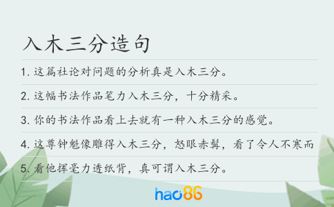 入木三分造句