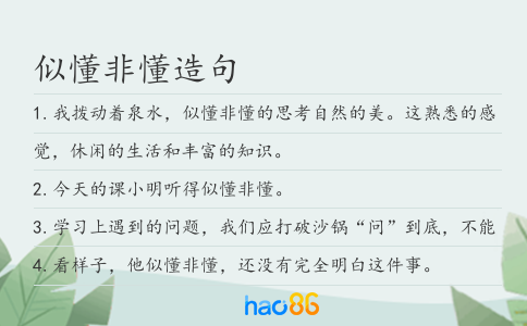 似懂非懂造句